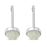 Synthetic Sun & Ice Opal Round Sterling Silver Stud Earrings, e440st